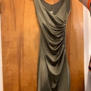 “Pinup Girl” Size S Olive Green Satin Like Dress